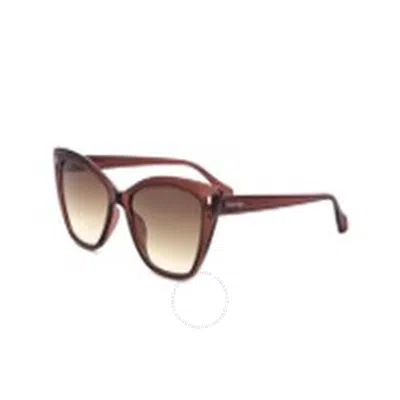 Calvin Klein Brown Gradient Butterfly Ladies Sunglasses Ck22551s 210 55