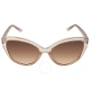 Calvin Klein Brown Cat Eye Ladies Sunglasses Ck19534s 270 58 In Beige / Brown