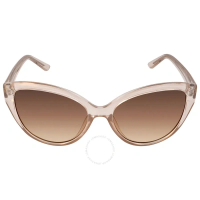 Calvin Klein Brown Gradient Cat Eye Ladies Sunglasses Ck19536s 270 55 In Beige / Brown