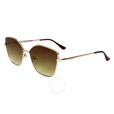 Calvin Klein Brown Gradient Cat Eye Ladies Sunglasses Ck22120s 714 59