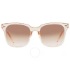 Calvin Klein Brown Gradient Square Ladies Sunglasses Ck20519s 270 55 In Beige / Brown