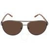 Calvin Klein Brown Pilot Ladies Sunglasses Ck19321s 008 61 In Brown / Gun Metal / Gunmetal