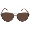Calvin Klein Brown Pilot Ladies Sunglasses Ck19321s 008 61 In Multi