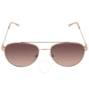Calvin Klein Brown Pilot Ladies Sunglasses Ck20120s 780 55 In Brown / Rose