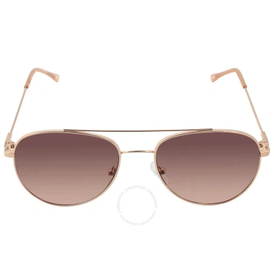 Calvin Klein Brown Pilot Ladies Sunglasses Ck20120s 780 55 In Brown / Rose