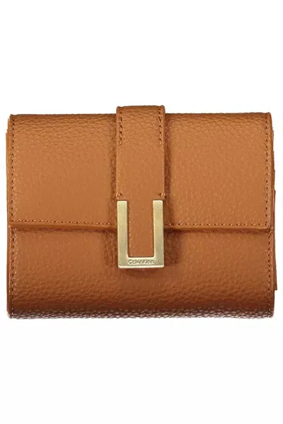 Calvin Klein Polyester Men's Wallet In Brown