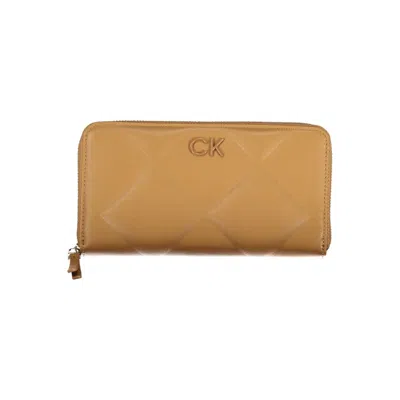 Calvin Klein Brown Polyester Wallet In Yellow