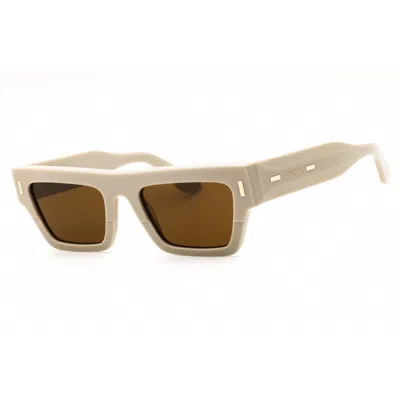 Calvin Klein Brown Rectangular Unisex Sunglasses Ck25510s 209 52
