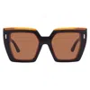 Calvin Klein Brown Square Ladies Sunglasses Ck23502s 002 52 In Brown