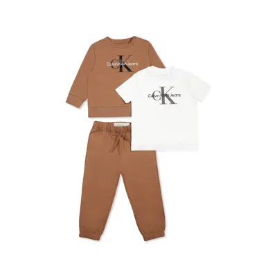 Calvin Klein Brown Suit For Babykids With Logo