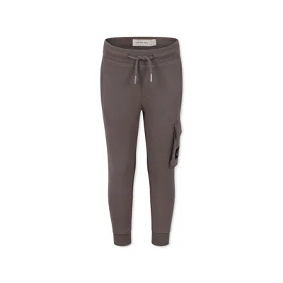 CALVIN KLEIN BROWN TROUSERS FOR BOY WITH LOGO