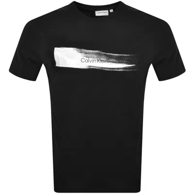 Calvin Klein Brush Logo T Shirt Black