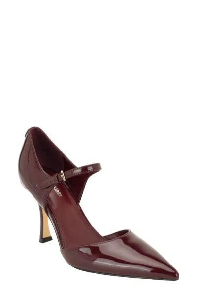 Calvin Klein Brynia Faux Leather Mary Jane Pump In Red