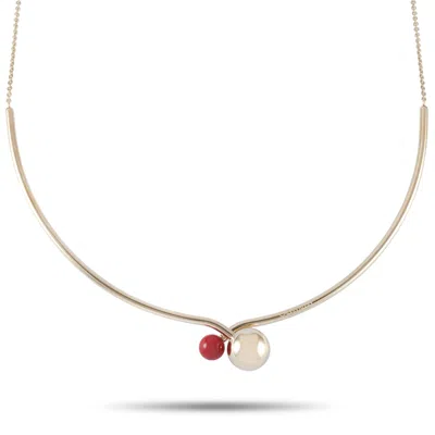Calvin Klein Bubbly Champagne Gold Pvd-plated Stainless Steel Red Bead Necklace