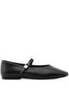 Calvin Klein Buckle Ballet Flats In Black