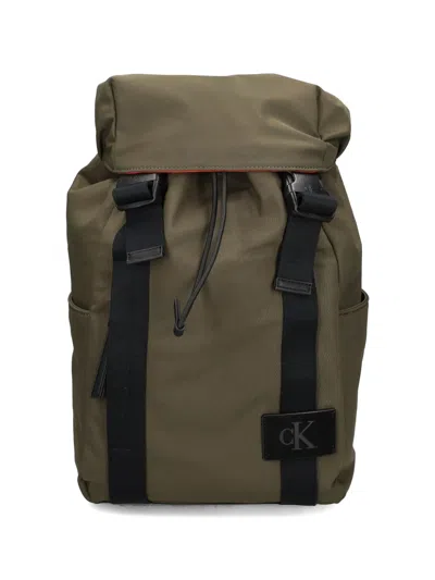 Calvin Klein Buckle Logo Backpack In Pink
