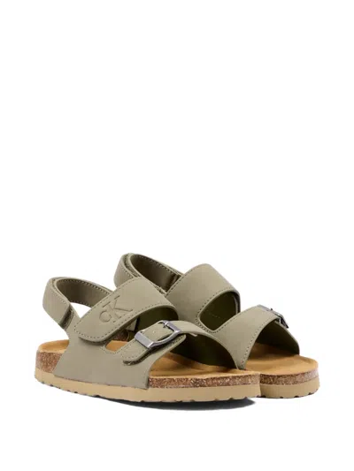 Calvin Klein Buckle-strap Sandals In Green