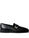 Calvin Klein Buckled Leather Loafers In Black