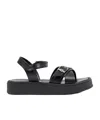 Calvin Klein Buckle-strap Sandals In Black