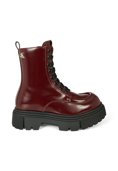 Calvin Klein Kids' Burgundy Boots For Girl With Logo In Multi