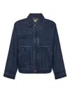 Calvin Klein Button Cotton Denim Jacket In Blue