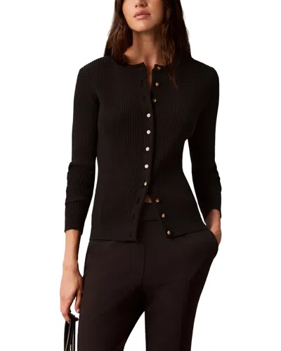 Calvin Klein Button Front Cardigan In Black