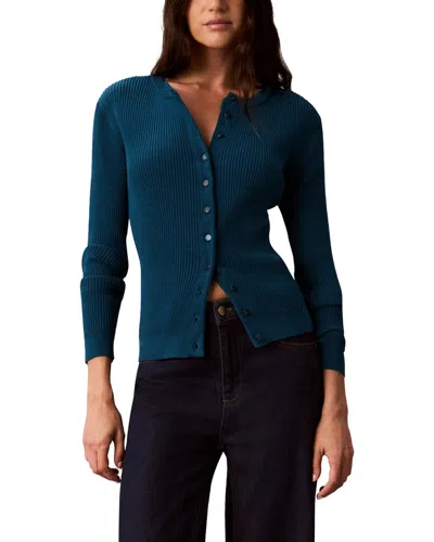 Calvin Klein Button Front Cardigan In Blue