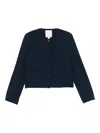Calvin Klein Stretch Crepe Lady Jacket In Blue