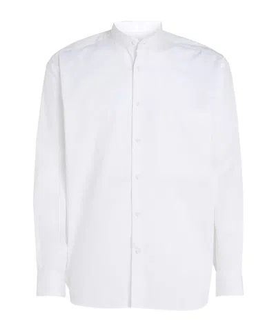 Calvin Klein Button Shirt With Standing Collar In White