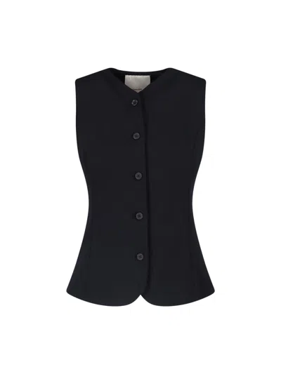Calvin Klein Button Top In Black