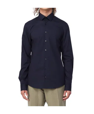 Calvin Klein Button-up Poplin Shirt In Black