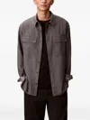 Calvin Klein Buttoned Chest-pockets Shirt In Brown