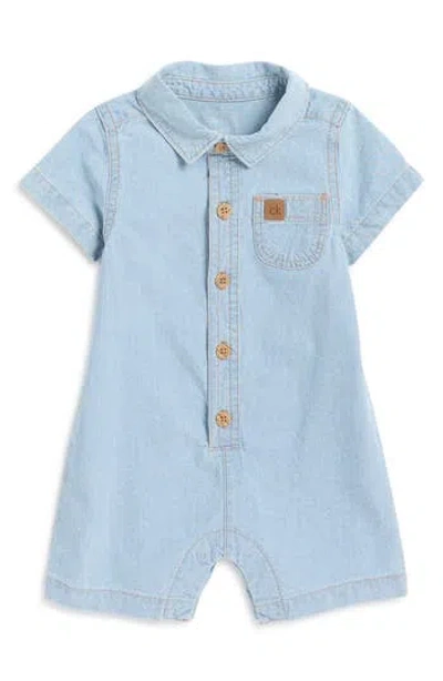 Calvin Klein Babies'  Buttoned Denim Romper