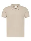Calvin Klein Buttoned Embroidered-logo Polo Shirt In Neutral