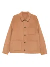 Calvin Klein Buttoned Patch-pocket Jacket In Brown