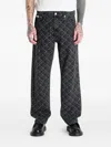 Calvin Klein Buttoned Patterned Jeans In Black