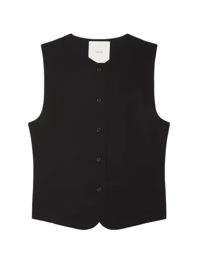Calvin Klein Button-up Waistcoat In Black