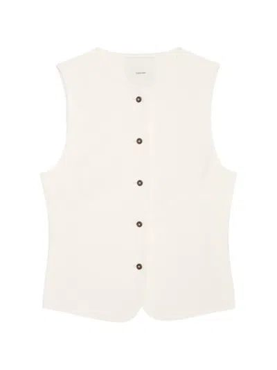 Calvin Klein Button-up Waistcoat In White