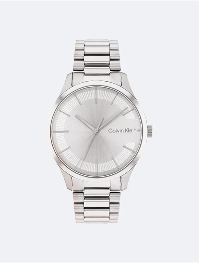 Calvin Klein C Logo 35mm Watch In Silver