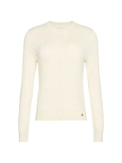 Calvin Klein Cable-knit Cardigan In Neutral