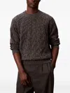 Calvin Klein Cable-knit Sweater In Gray