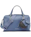 Calvin Klein Cali Medium Satchel Bag In Folkstone Gray,white