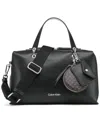 Calvin Klein Cali Medium Satchel Bag In Black,white