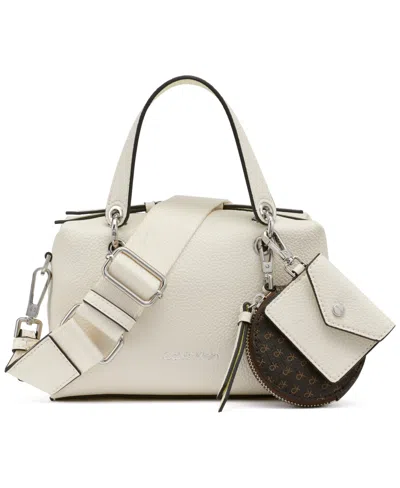 Calvin Klein Cali Small Crossbody Bag In Cherub White,endive
