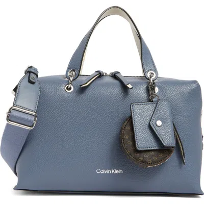 Calvin Klein Cali Top Handle Satchel In Folkstone Grey/white