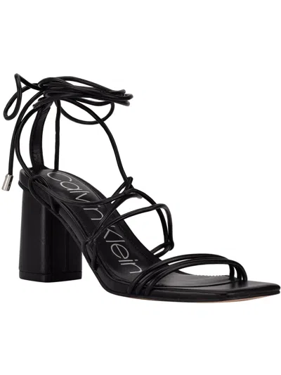 Calvin Klein Calista Womens Lace-up Strappy Heels In Black