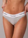 Calvin Klein Icon Cotton Modal Thong In Gray