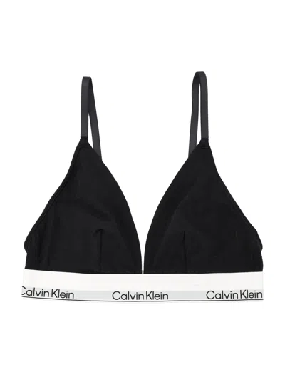 Calvin Klein Icon Cotton Modal Triangle Bralette In Blue