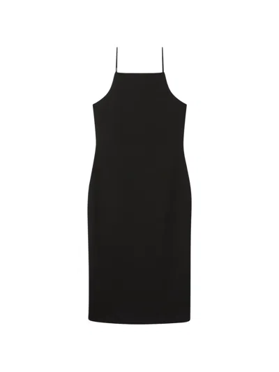 Calvin Klein Cami Square-neck Midi Dress In Black