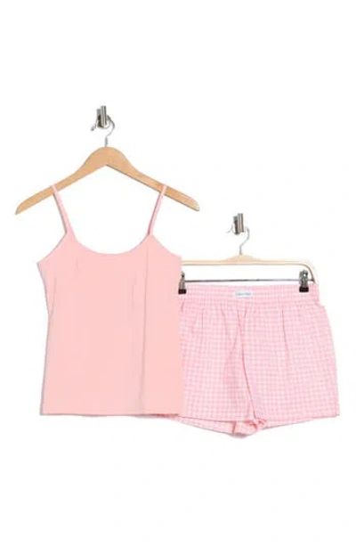 Calvin Klein Camisole Short Pajamas In Pink